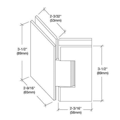 Satin Brass Geneva 045 135° Glass-to-Glass Hinge, perfect for modern shower enclosures.