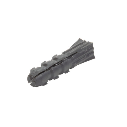Gray P1319C plastic wall anchor, ribbed split design for concrete, block and drywall