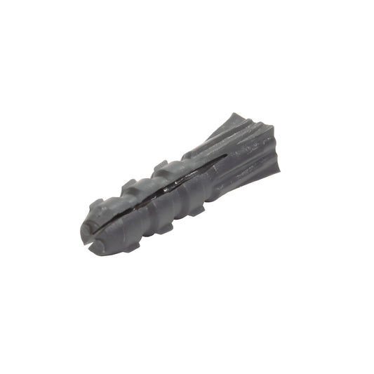 Gray P1319C plastic wall anchor, ribbed split design for concrete, block and drywall