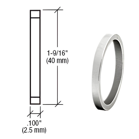 Mortise cylinder ring DRA100SA, satin anodized 40mm (1-9/16") diameter, 0.100" (2.5mm) thickness