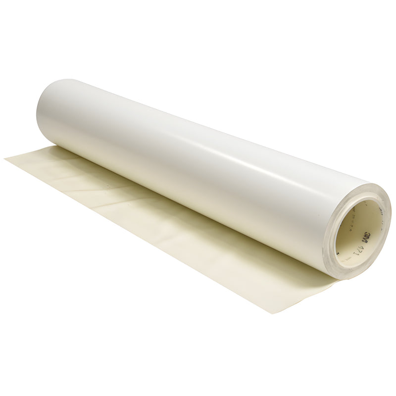 Roll of white vinyl sandblast tape SBT52436, 24 in wide, adhesive backing for glass etching.