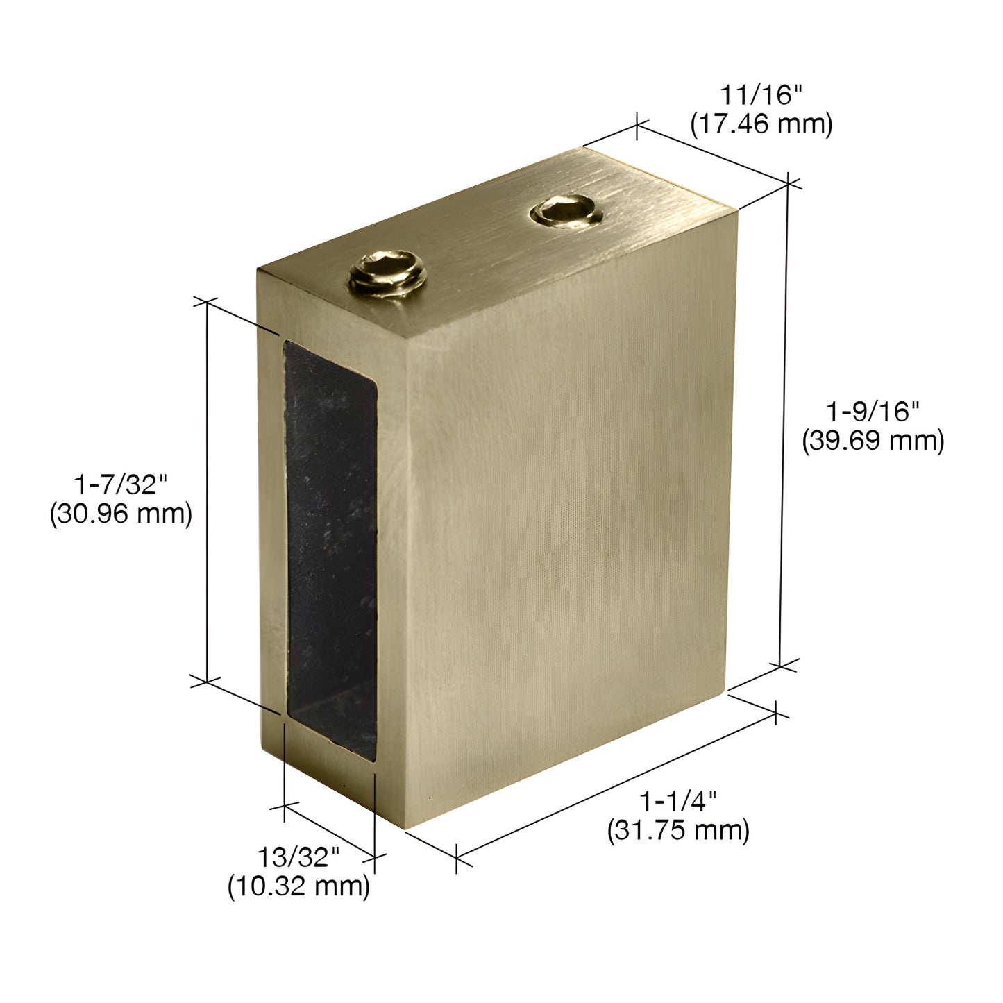 Brushed bronze stainless steel wall-mount adjustable track holder fitting kit with screw and clamps (SERAHW2BBRZ)