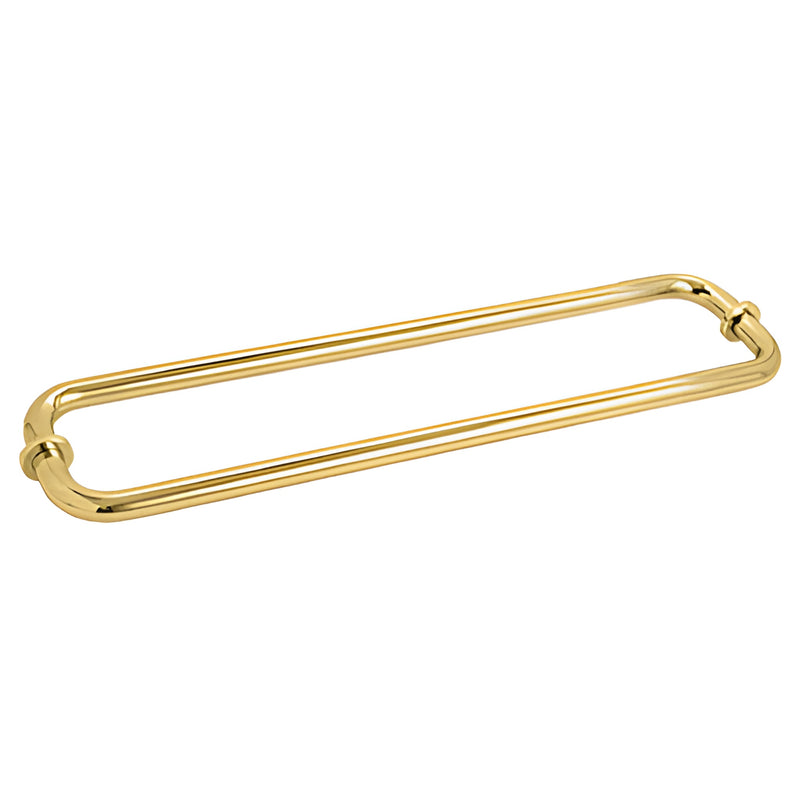 Unlacquered brass back-to-back 18" double towel bar for frameless glass doors (BM18X18ULBR)