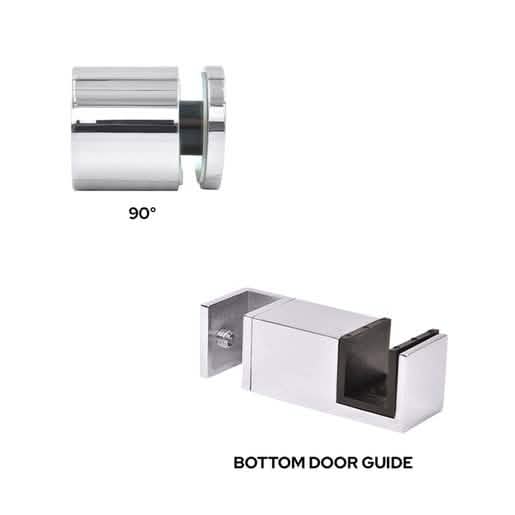 CRL Polished Stainless Steel 90° Accessory Kit for Colonia Sliding Shower Door System
