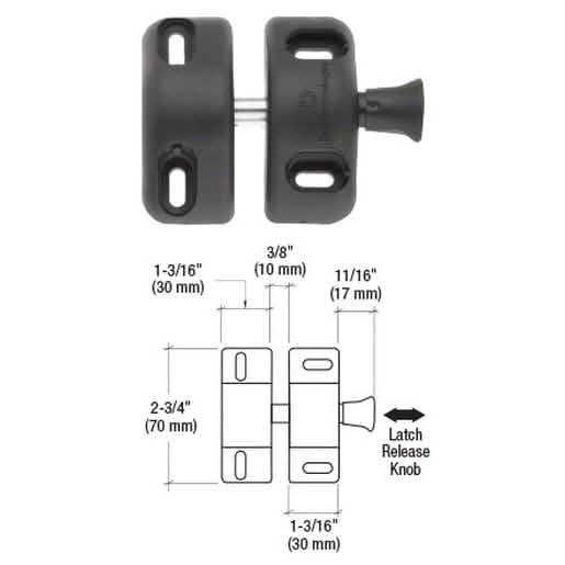 CRL Black Magna-Latch "Side Pull" Gate Latch for secure, stylish gate closure.