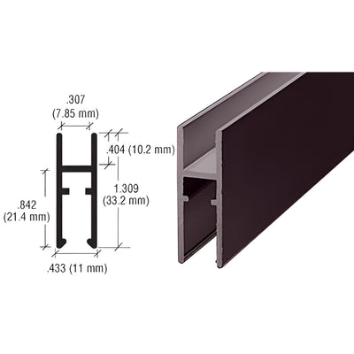 CRL LK610 Duranodic Bronze Aluminum H-Bar for Glass Doors
