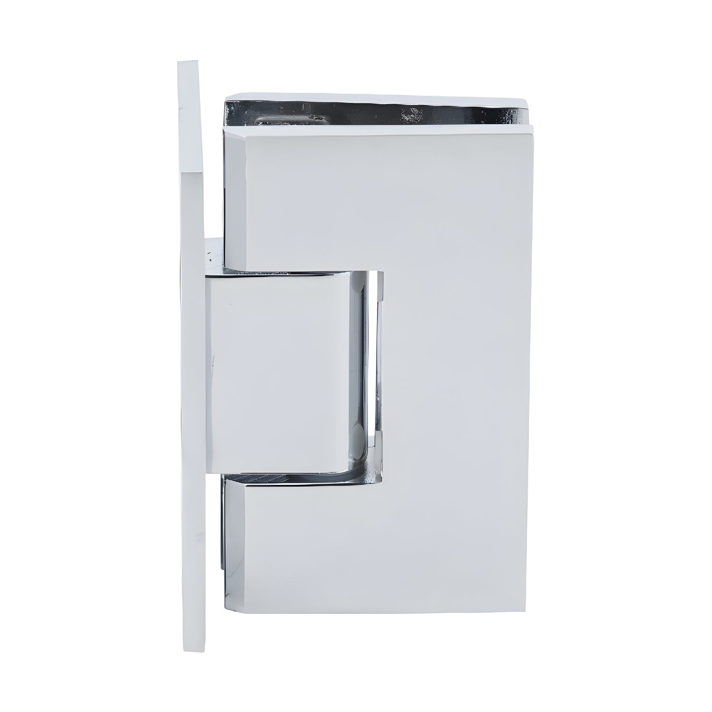 V1E067CH polished chrome Vienna positive-close wall-mount hinge for 10-12mm tempered glass