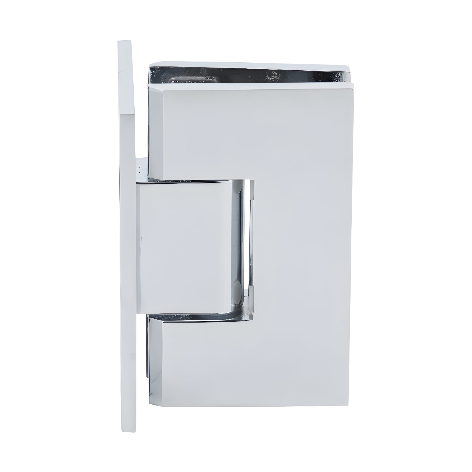 V1E067CH polished chrome Vienna positive-close wall-mount hinge for 10-12mm tempered glass
