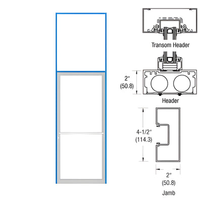 CRL-U.S. Aluminum 451 Custom Clear Anodized Transom Door Frame