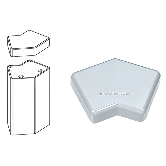 PC45M 135 aluminum post cap, mill finish - five-sided cap for CRL 100 Series vertical posts