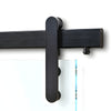 Hemisphere sliding door hardware kit LAT34HEMBLS - brushed stainless 96" track with concealed trolley for 3/8-1/2" glass