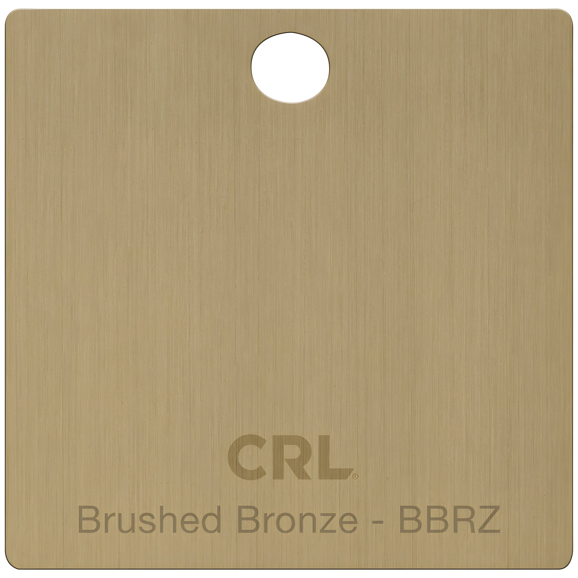 Brushed bronze brass finish sample chip with hole, CRL SKU CH2PBBRZ