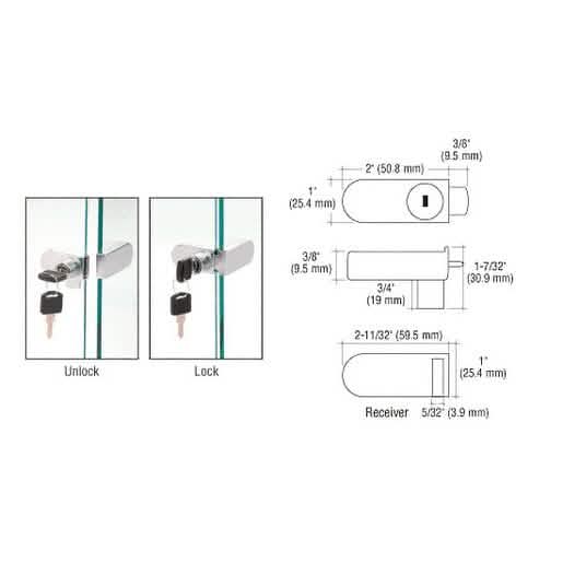 CRL Chrome Keyed Alike No-Drill Showcase Lock - Secure and Easy Install Solution