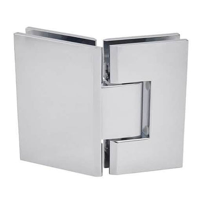 Polished Chrome Vienna 045 Series 135° Glass-to-Glass Hinge for sleek, modern doors.