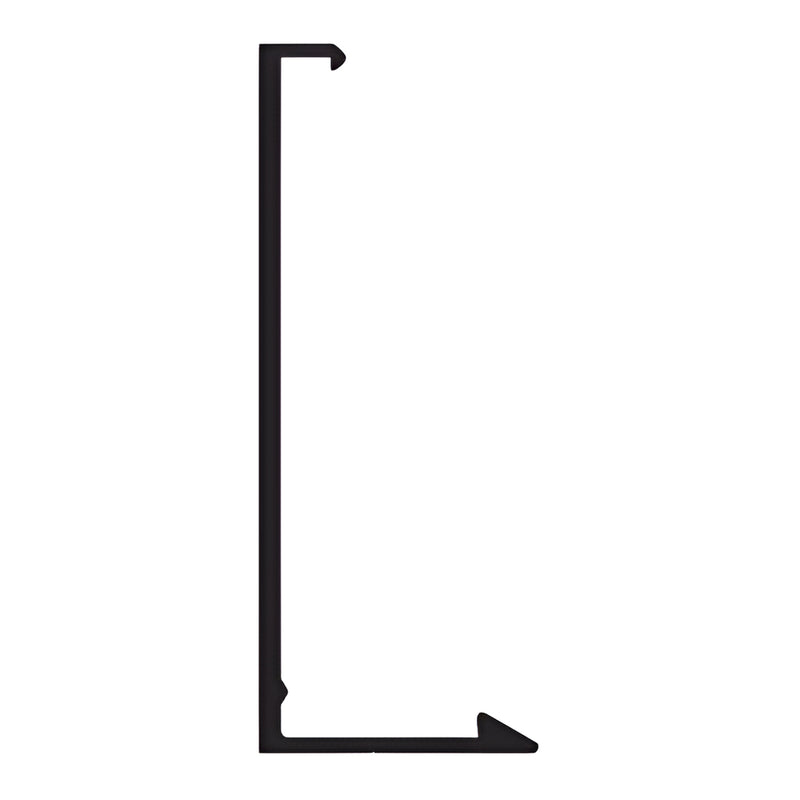 Black bronze anodized aluminum L-shaped extrusion profile with hooked ends for storefronts/curtain walls (SKU BG35622)