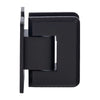 Matte black adjustable Pinnacle shower hinge (brass) wall-mount 'H' backplate fits 8-12mm glass SKU P1N337MBL