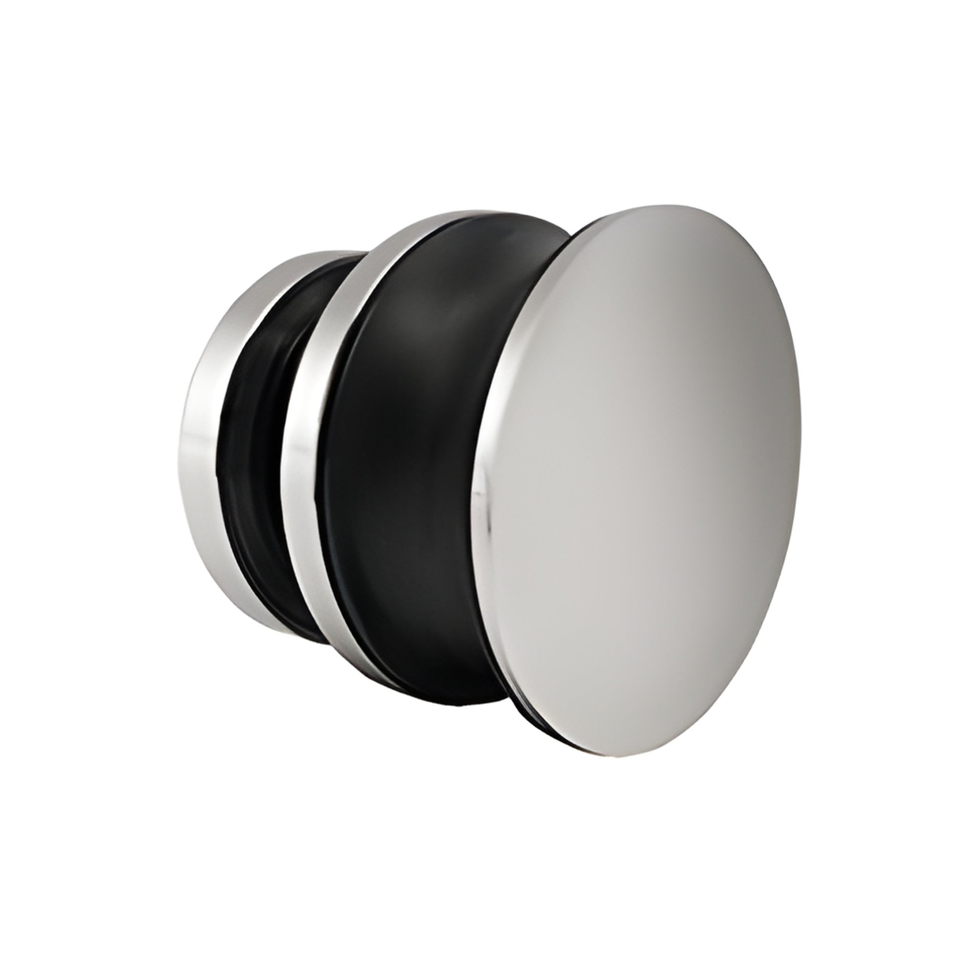 Brushed stainless steel Tofino sliding door replacement roller/stopper with round polished cap.