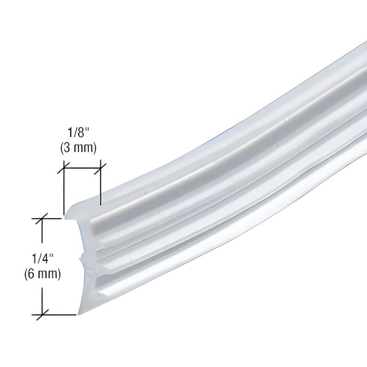CRL2943 clear vinyl gasket profile for 1/2" (12 mm) glass - flexible channel insert, clear 118" strip.