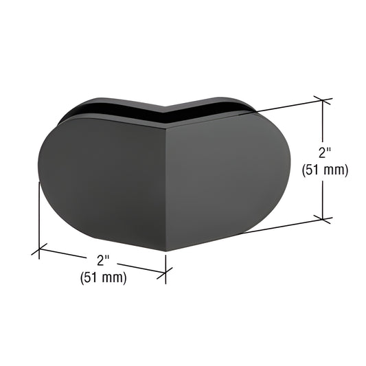 MFC38MBL matte black 135 round mall front clamp for 3/8-1/2 (10-12mm) tempered glass, 2 (51mm) size.