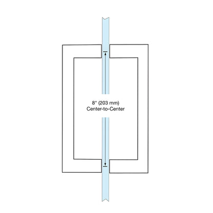 SQ8X80RB square-corner brass tubular back-to-back door pull in oil rubbed bronze, 8 in center-to-center
