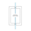 Matte black square-corner back-to-back glass door pull handle, 8 in center-to-center, tubular brass. SKU SQ8X8MBL