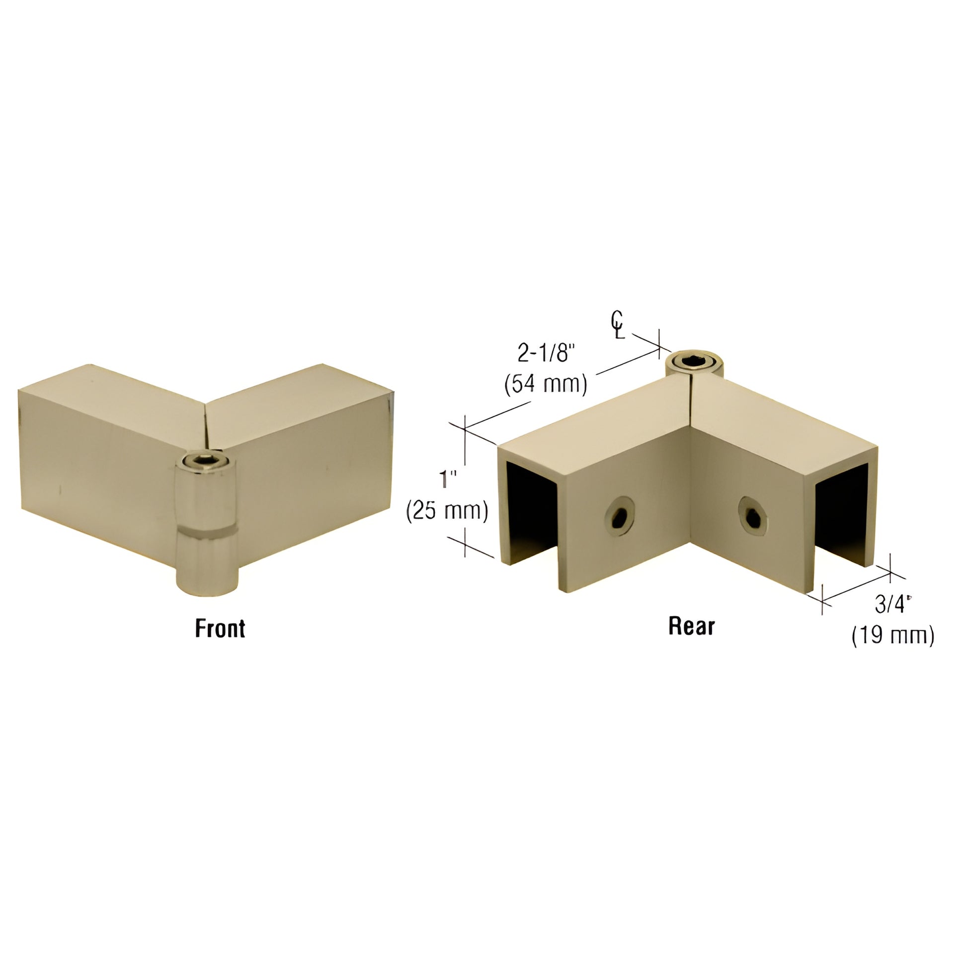 Brushed bronze solid brass 90 sleeve-over glass clamp for 5/16-1/2 (8-12mm) glass, SKU S0GC91BBRZ.
