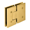 VCT180ULBR Victoria 180 square brass frameless shower door hinge, unlacquered brass finish for 3/8-1/2 glass