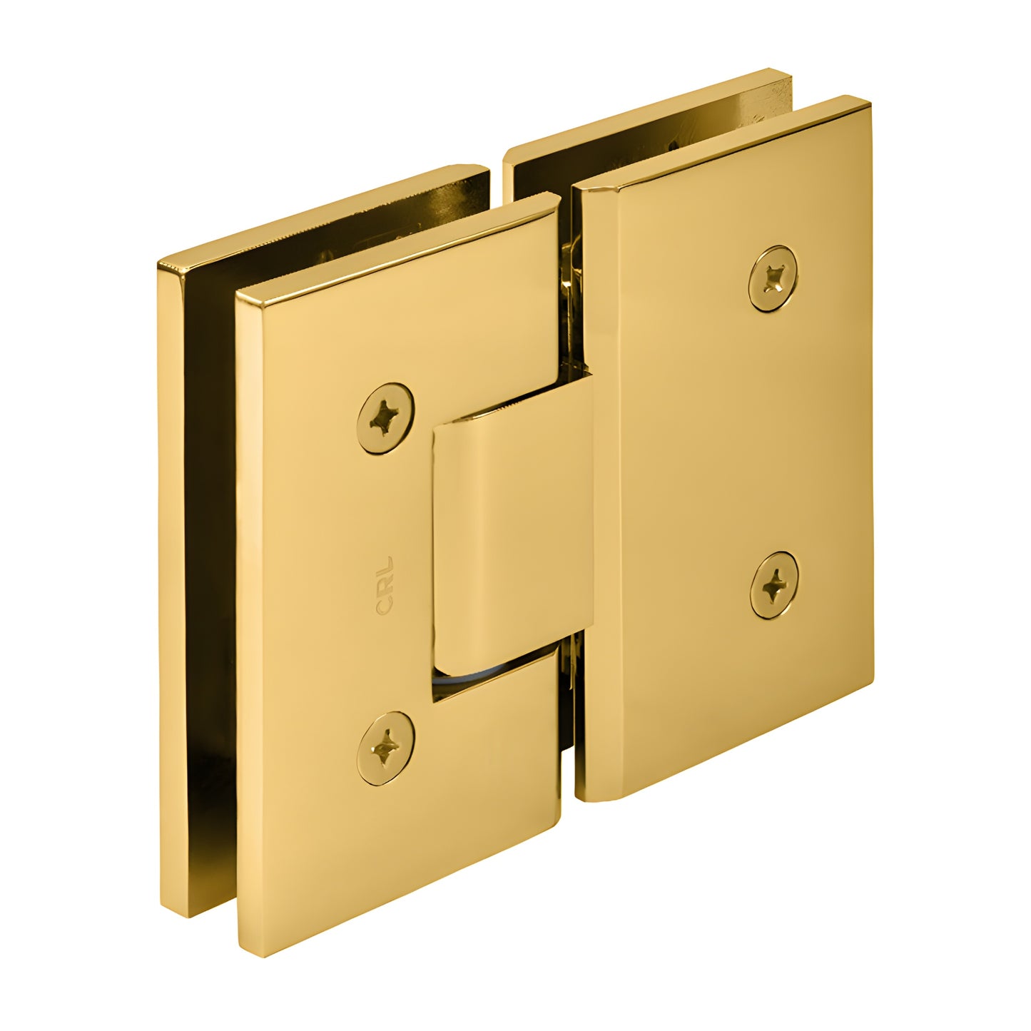 VCT180ULBR Victoria 180 square brass frameless shower door hinge, unlacquered brass finish for 3/8-1/2 glass