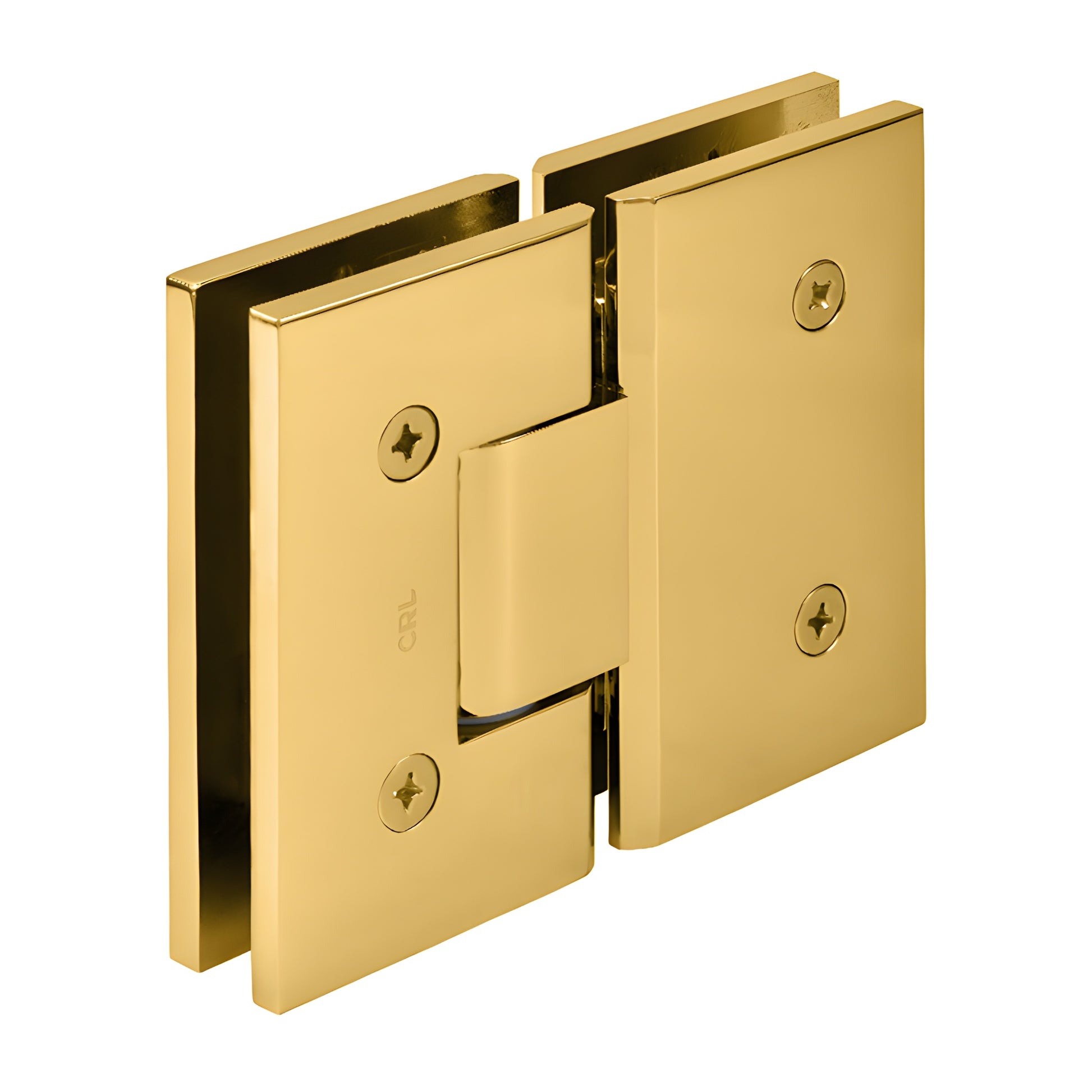 VCT180ULBR Victoria 180 square brass frameless shower door hinge, unlacquered brass finish for 3/8-1/2 glass