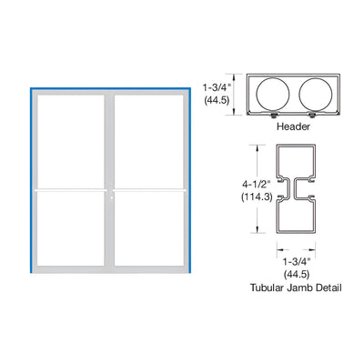 CRL-U.S. 450 Aluminum Double Door Frame Center-Hung 75.5x85.75
