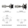 HRF14PS stainless steel rigid head glass attachment, polished 316 SS, for 12-27mm tempered glass, low-profile all-glass look