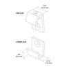 Matte black steel beveled mirror clips (set of 4) for 1/4" (6mm) mirrors - two top and two bottom clips. SKU MC00MBL