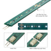 LED36CW 36-inch cool white low-voltage LED strip light on green PCB with surface-mount LEDs and solder pads.