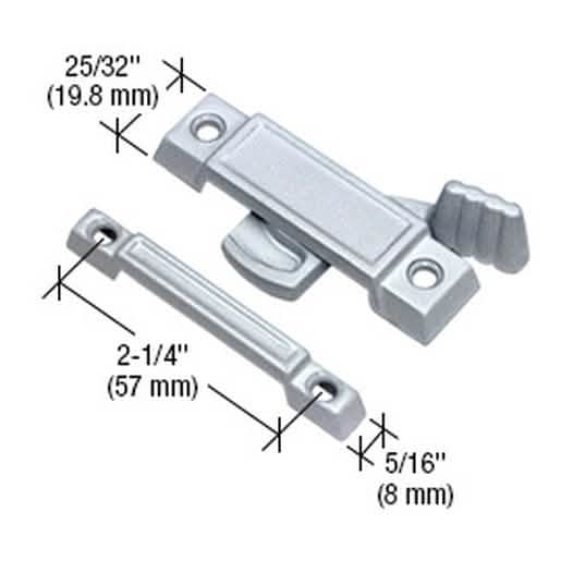 CRL Chrome Window Sash Lock with 2-1/4" Screw Holes for Secure Window Fastening