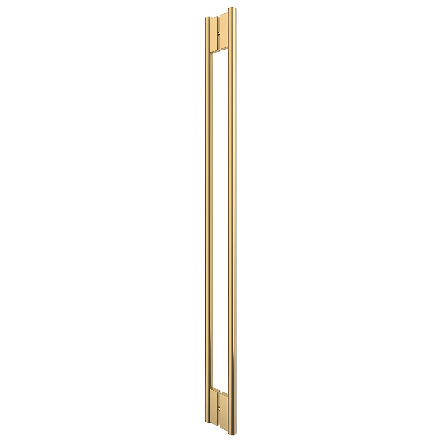 60in C-style tubular shower door handle, satin brass stainless steel, back-to-back concealed glass mount (SKU HPH60CSB)