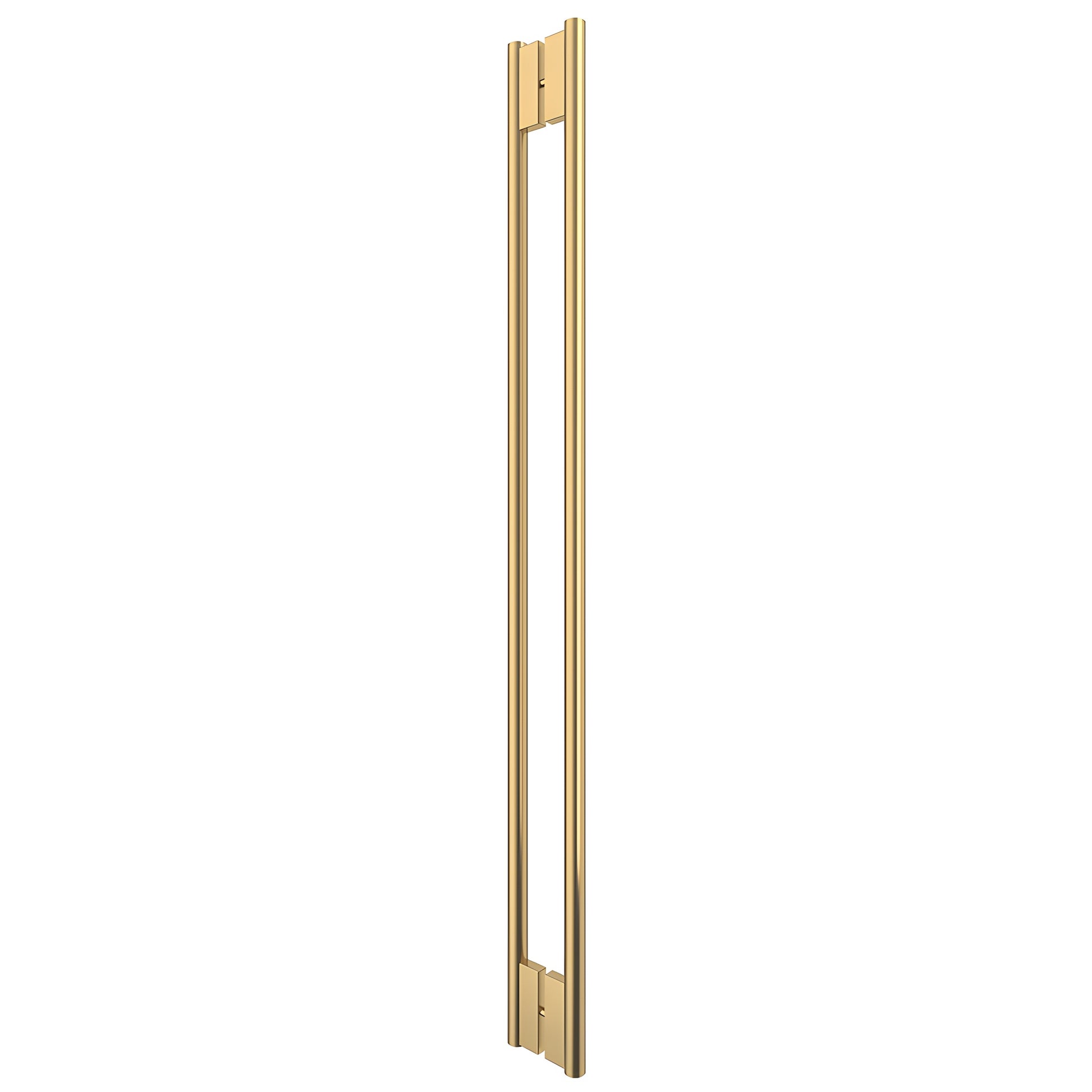 60in C-style tubular shower door handle, satin brass stainless steel, back-to-back concealed glass mount (SKU HPH60CSB)