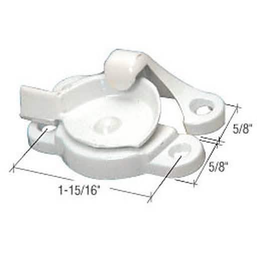 CRL White Window Sash Lock with 1-15/16" Screw Holes for Secure Home Window Locking
