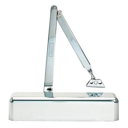 CRL Polished Chrome Door Closer, Adjustable Spring Power Size 1/2-4, Surface Mount
