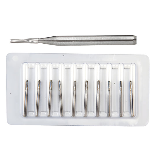 Pack of 10 tapered carbide auger drill bits for windshield repair, 1/16" shank (SKU: DRL2021C)