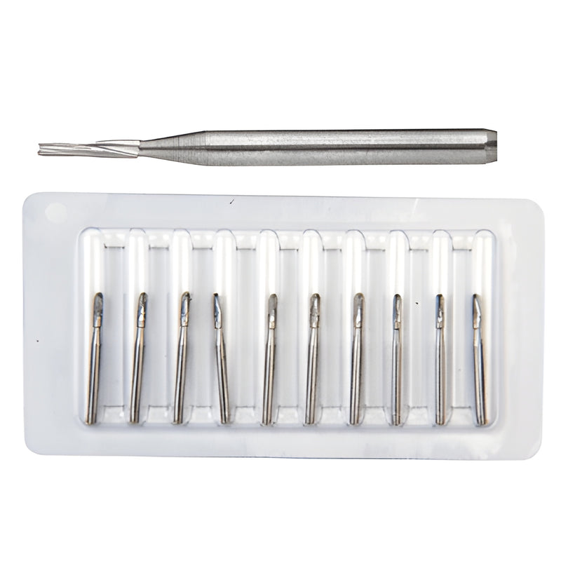 Pack of 10 tapered carbide auger drill bits for windshield repair, 1/16" shank (SKU: DRL2021C)