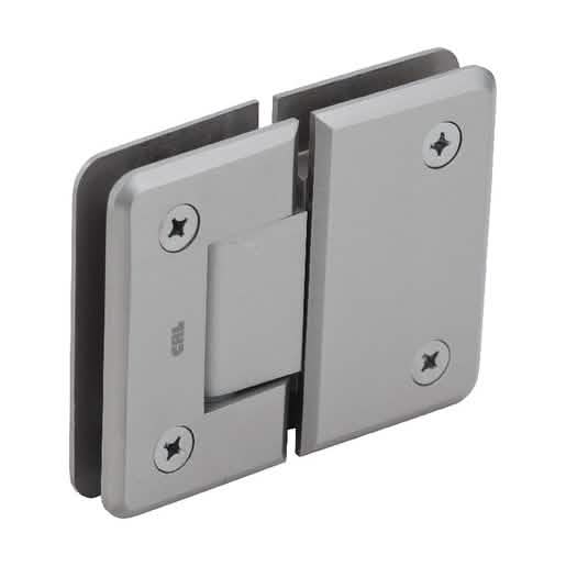 CRL Brushed Nickel Pinnacle 580 Series 5° Glass-To-Glass Hinge for sleek shower doors.