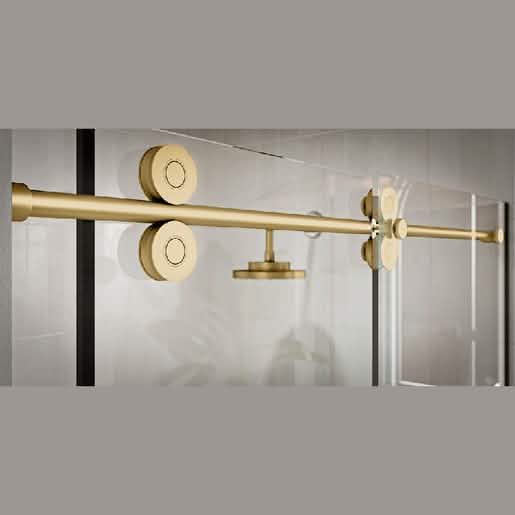 CRL Satin Brass 180º Crescent Series Sliding System - Elegant and Durable Design