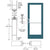 CRL-U.S. Aluminum 400 Medium Stile Geared Hinge Entry Door, KYNAR