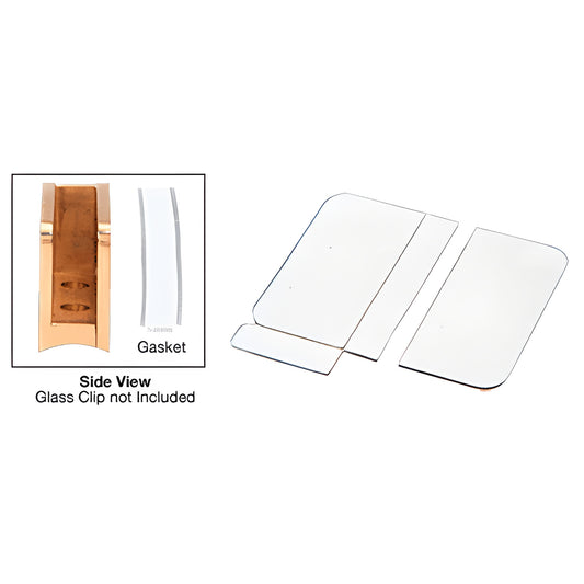 RG9293 clear vinyl replacement gaskets for SA series glass clips, low-profile strips to cushion glass (clips sold separately)