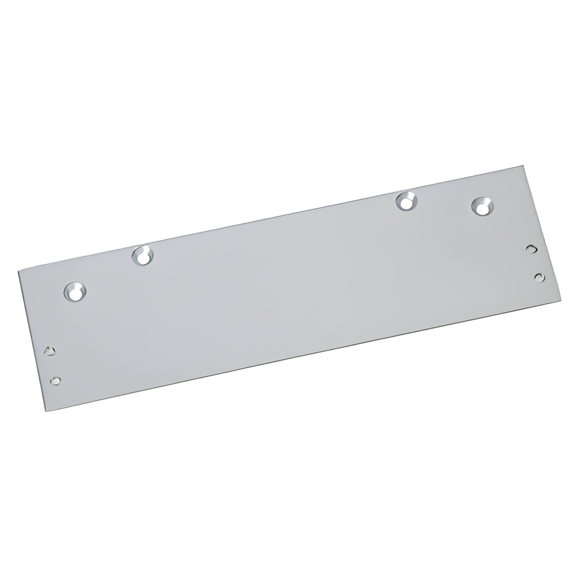 PR70DPA aluminum wide drop plate for PR70 surface door closer - rectangular plate with predrilled mounting holes.
