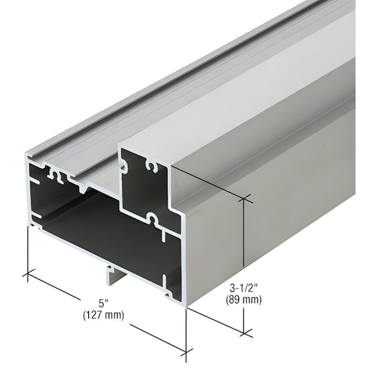 Clear anodized 6063 T5 aluminum curtain wall extrusion, 5" x 3 1/2" (127 x 89 mm) - SKU 1G57711