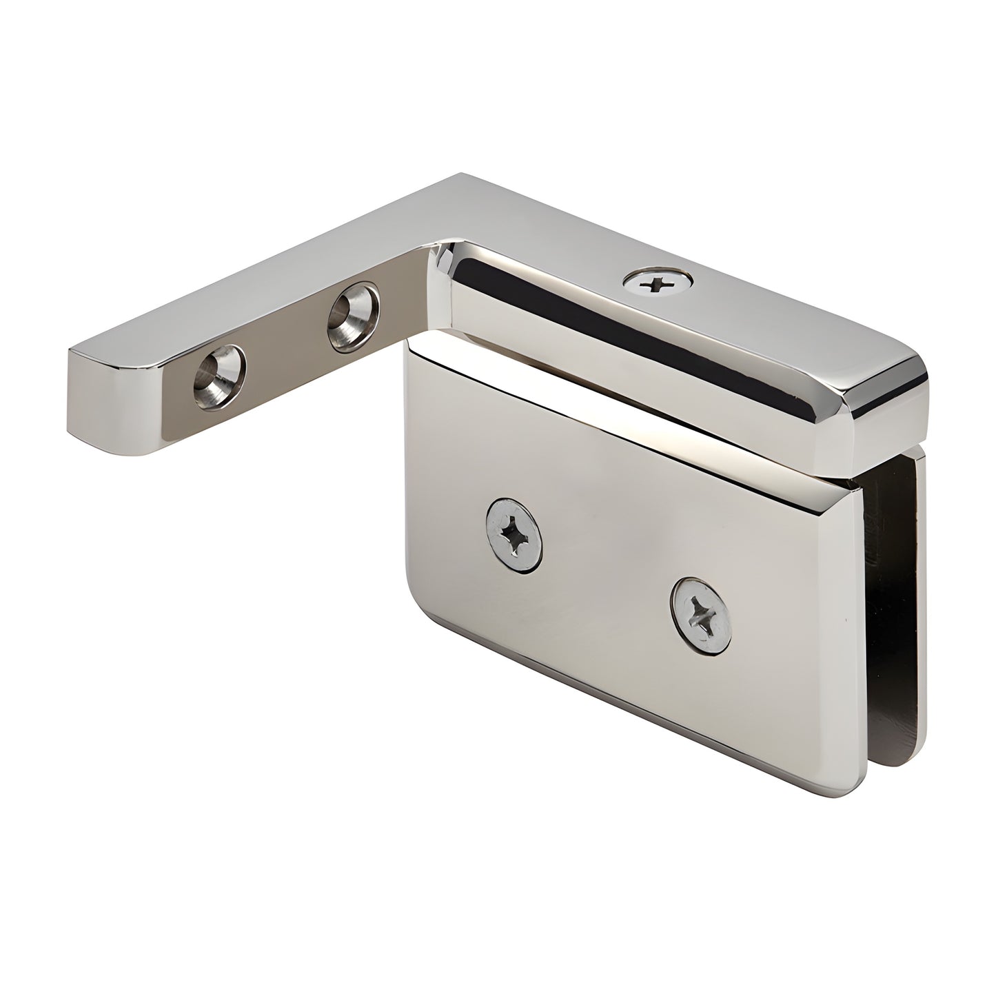 PPH05RPN polished nickel brass beveled pivot hinge for frameless shower door, right-hand, 8-10mm glass