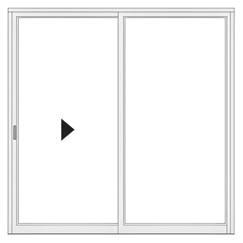 SD20071: Custom Kynar narrow-stile two-panel interior commercial sliding glass door with flush finger pull.