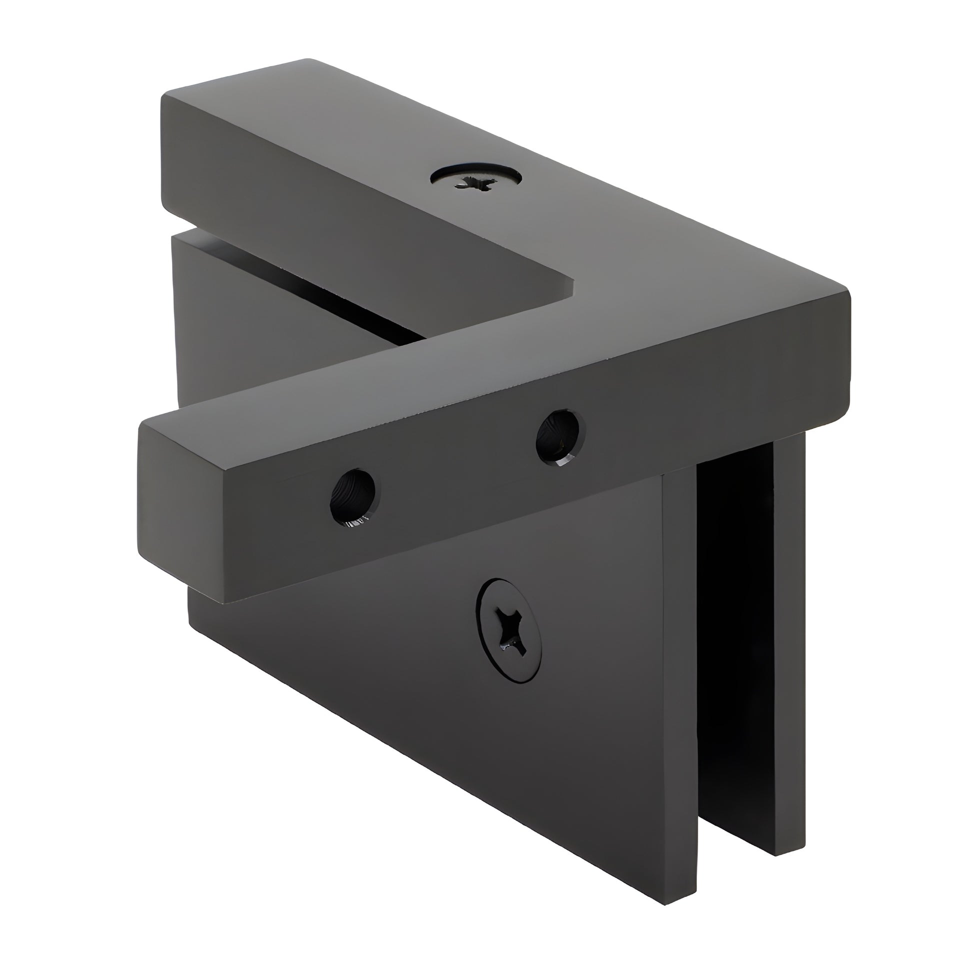 Cardiff squared pivot hinge, oil rubbed bronze brass wall-mount (left-hand) for 8-10mm shower glass - SKU CAR05L0RB