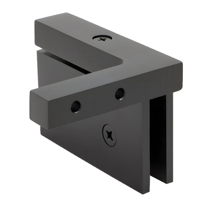 Cardiff squared pivot hinge, oil rubbed bronze brass wall-mount (left-hand) for 8-10mm shower glass - SKU CAR05L0RB